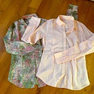 2 j.crew perfect shirts in pink tones